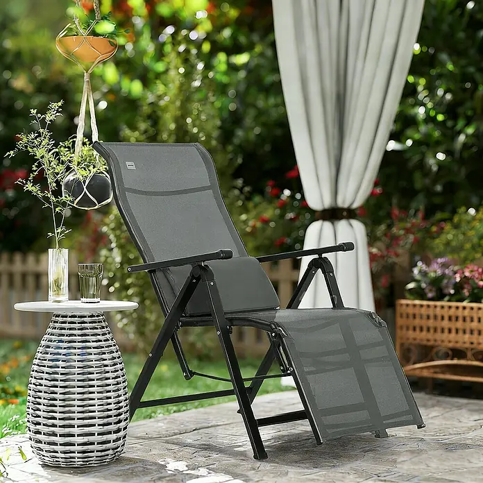 Outsunny Garten-Positionssessel - Grau