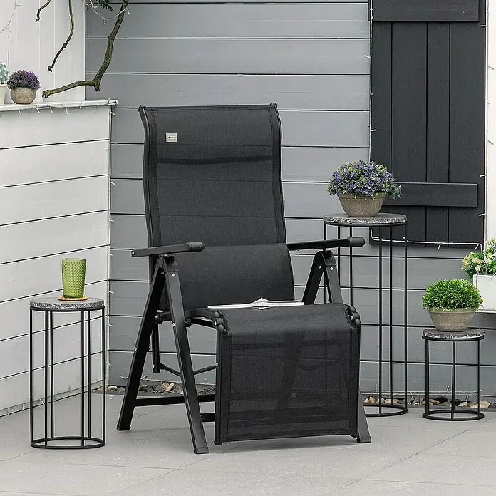 Outsunny Garten-Positionssessel - Schwarz