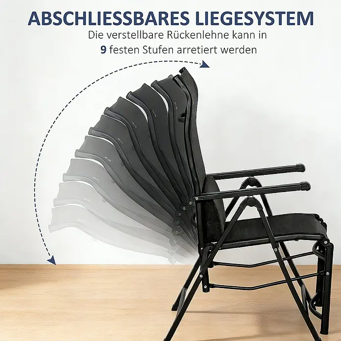 Outsunny Garten-Positionssessel - Schwarz