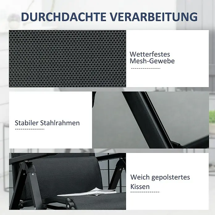 Outsunny Garten-Positionssessel - Schwarz