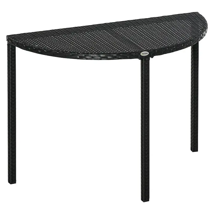 Outsunny Balkontisch - L x B x H: 100 x 50 x 74 cm, Schwarz