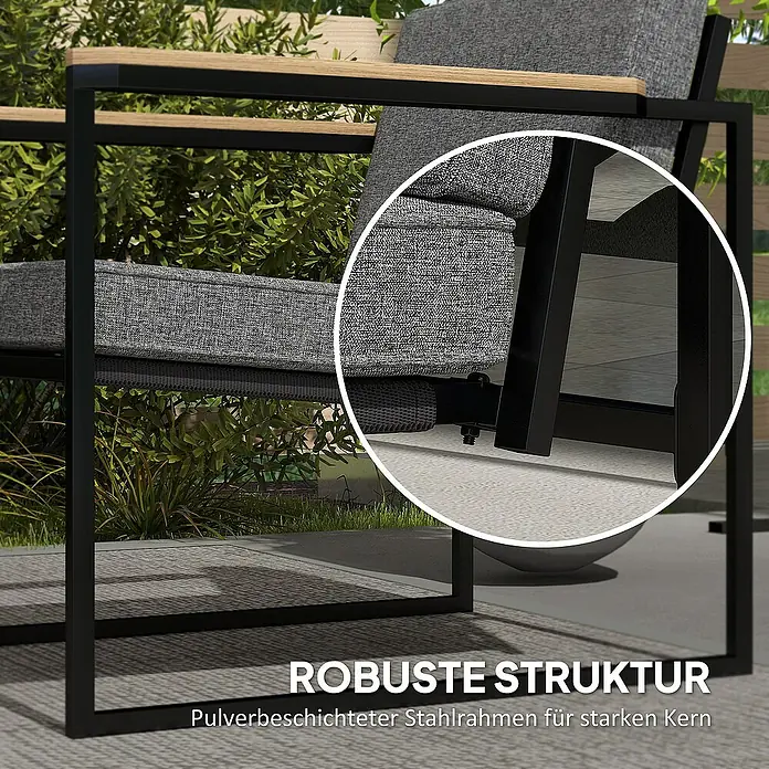 Outsunny Loungemöbel-Set - Grau