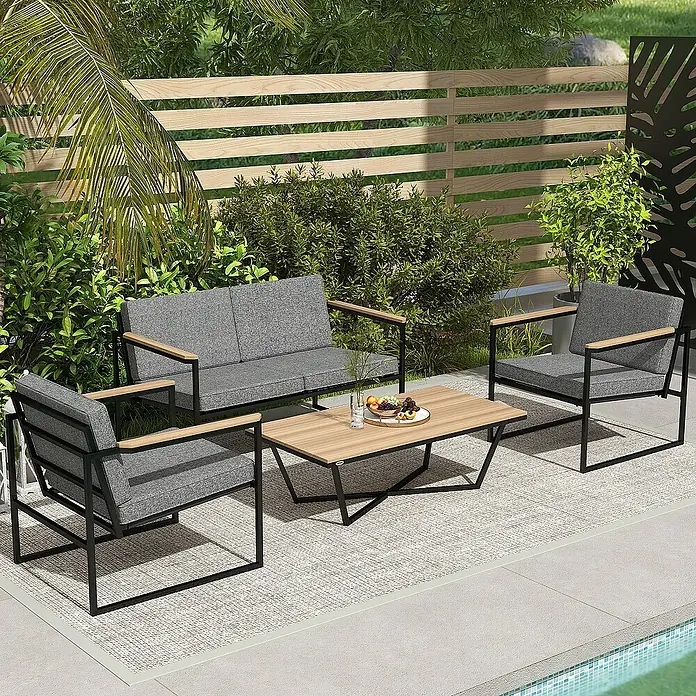 Outsunny Loungemöbel-Set - Grau