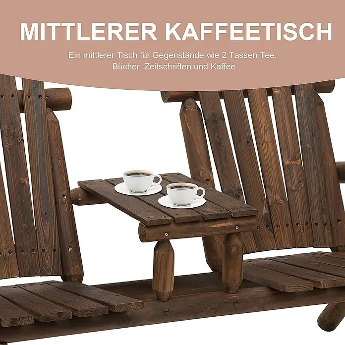 Outsunny Gartenbank - B x T x H: 157 x 88 x 103 cm, Tannenholz, Braun