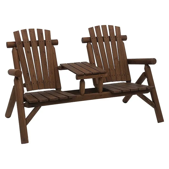 Outsunny Gartenbank - B x T x H: 157 x 88 x 103 cm, Tannenholz, Braun