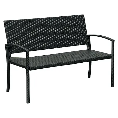 Outsunny  Gartenbank mit PE Rattan Geflecht