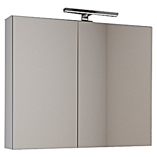 LED omarica z ogledalom Asya 80 (80 x 13 x 68 cm, Bela)