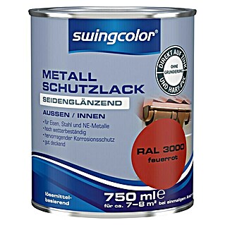 swingcolor Metall-Schutzlack (Feuerrot, 750 ml, Seidenglänzend)
