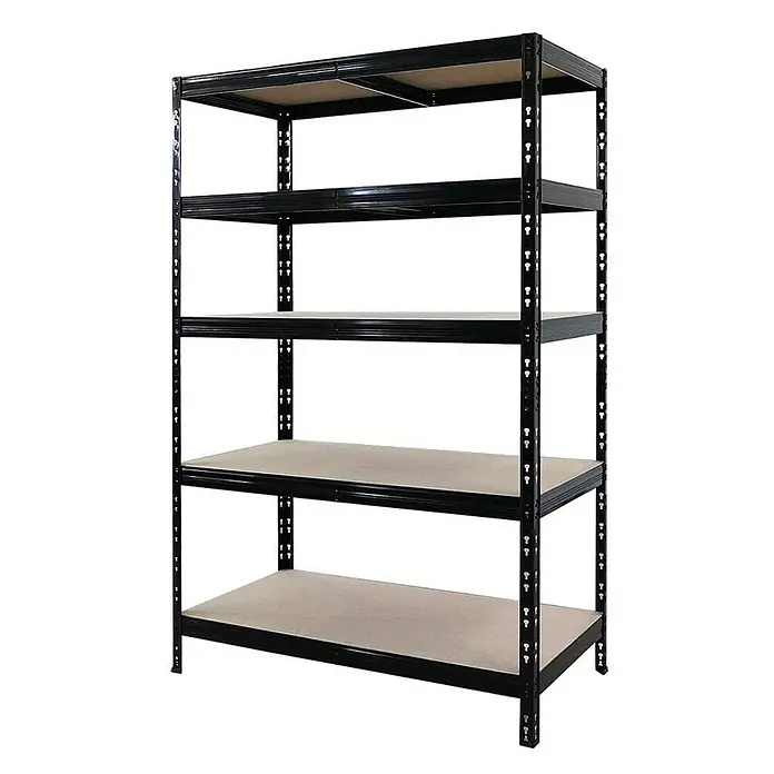 Proregal Schwerlastregal Mega Deal 4x Tiger - H x B x T: 180 x 120 x 60 cm, Traglast pro Boden: 265 kg, Anzahl Böden: 5 Stk., Stecken, Schwarz