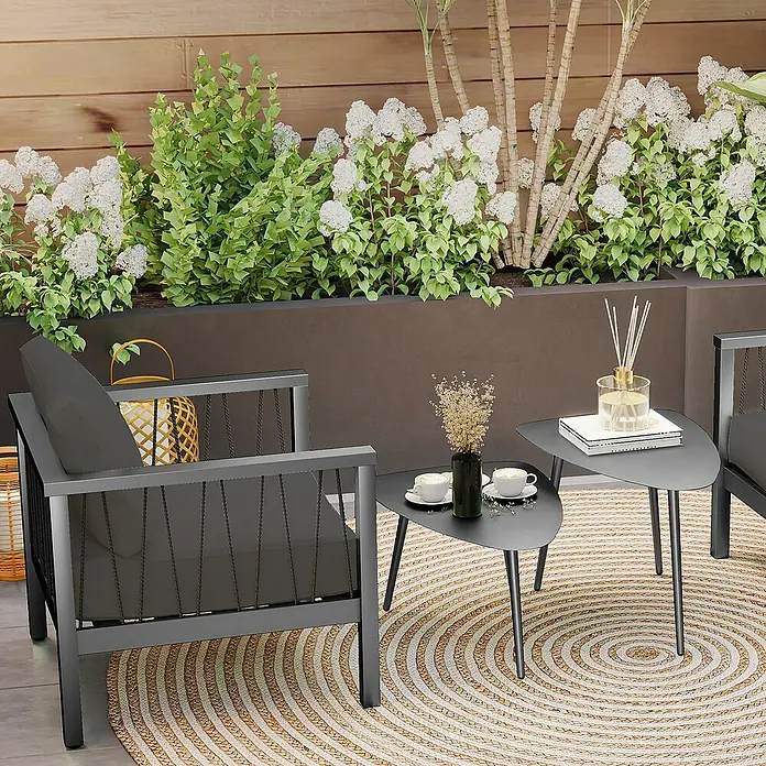 Outsunny Garten-Loungetisch - L x B x H: 65 x 45 x 45 cm