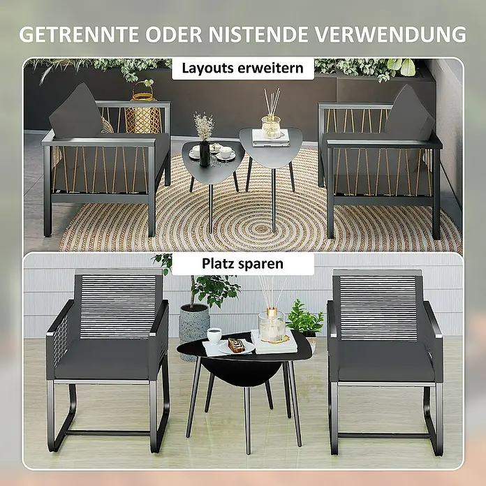 Outsunny Garten-Loungetisch - L x B x H: 65 x 45 x 45 cm