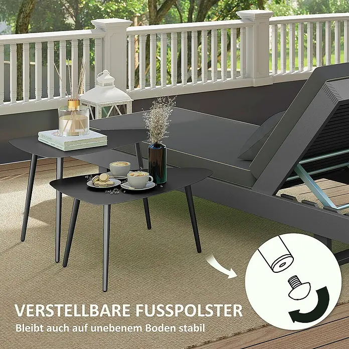 Outsunny Garten-Loungetisch - L x B x H: 65 x 45 x 45 cm