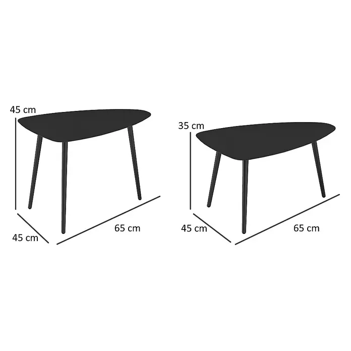 Outsunny Garten-Loungetisch - L x B x H: 65 x 45 x 45 cm
