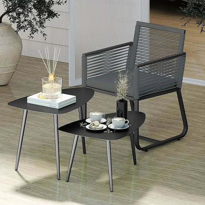 Outsunny Garten-Loungetisch - L x B x H: 65 x 45 x 45 cm