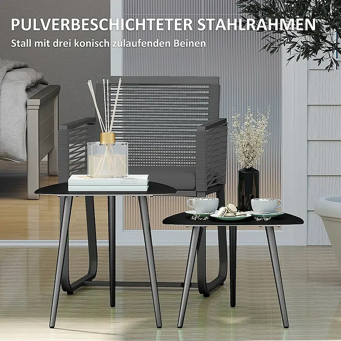 Outsunny Garten-Loungetisch - L x B x H: 65 x 45 x 45 cm
