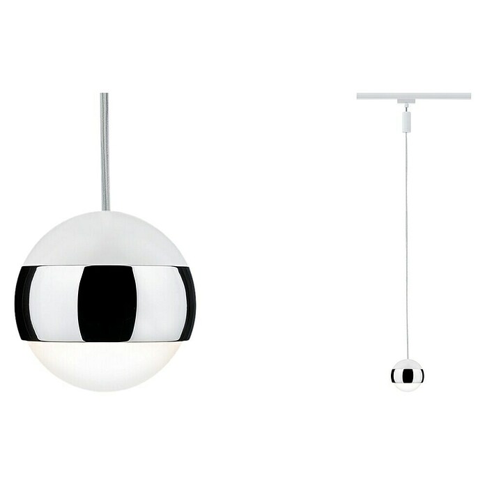 Paulmann URail LED-Pendelleuchte Capsule II (Warmweiß, Weiß, Chrom, Ø x H: 87 mm x 130 cm) | BAUHAUS