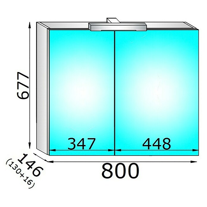 LED omarica z ogledalom Asya 80  (80 x 13 x 68 cm, Srebrna) | 3697 - Badmöbelprogramm Marke | DADC - Möbel | DAD - Badausstattung | DA - Badausstattung/Bäderwelt | D - Sanitär | BAUHAUS