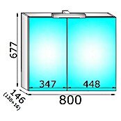 LED omarica z ogledalom Asya 80  (80 x 13 x 68 cm, Srebrna) | 3697 - Badmöbelprogramm Marke | DADC - Möbel | DAD - Badausstattung | DA - Badausstattung/Bäderwelt | D - Sanitär | BAUHAUS