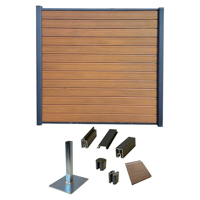 Set ograda sa priborom Co Extrusion  (180 x 195 cm, Smeđa, 19 -dij.) | BAUHAUS