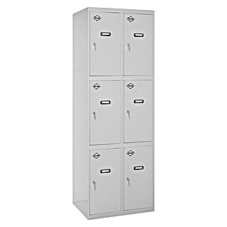 Simonrack Simonlocker Taquilla locker Prof. Doors (L x An x Al: 50 x 80 x 180 cm, Gris/Gris, Número de puertas: 6 ud.)