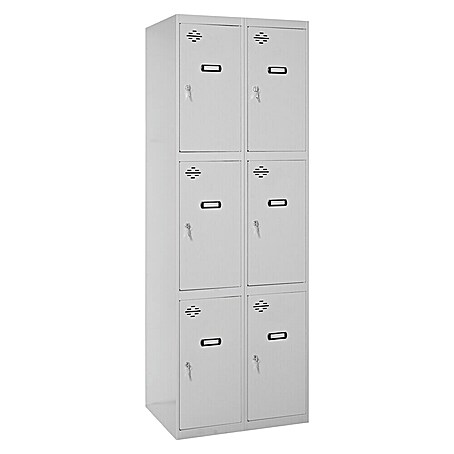 Simonrack Simonlocker Taquilla locker Prof. Doors (L x An x Al: 50 x 80 x 180 cm, Gris/Gris, Número de puertas: 6 ud.)