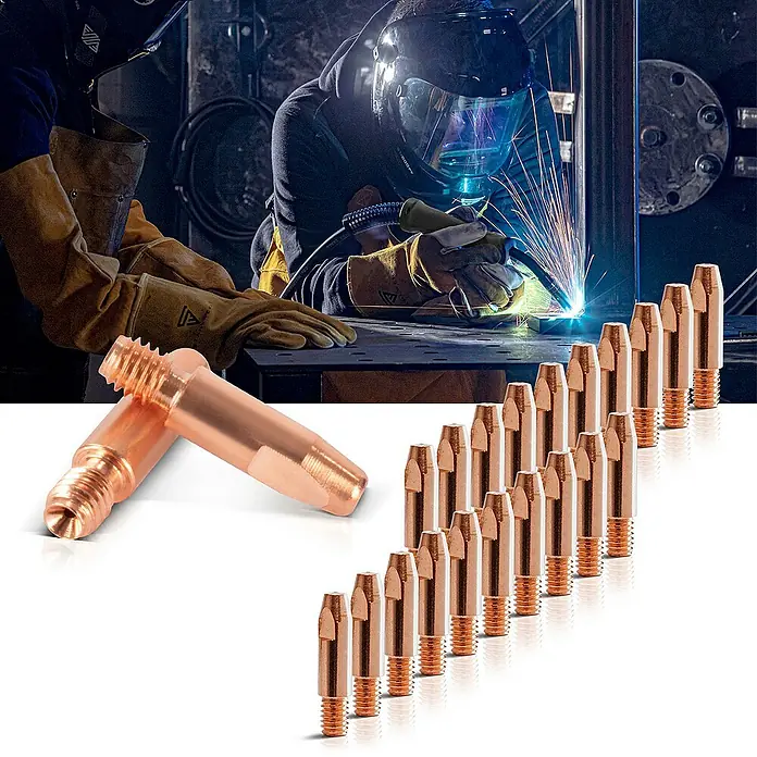 STAHLWERK Stromdüse 2 x Stromdüsen für Aluminium AK25 MB25 MIG MAG M6x28 1,0 mm - 