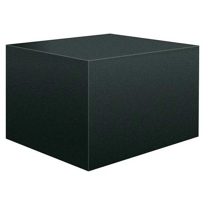 Pura Vida Balkonmöbel Schutzhülle Supreme - L x B x H: 120 x 120 x 85 cm, Polyethylen, Polypropylen, 160 g/m², Schwarz - Dunkelgrauer Würfel mit Kohlefasertextur.