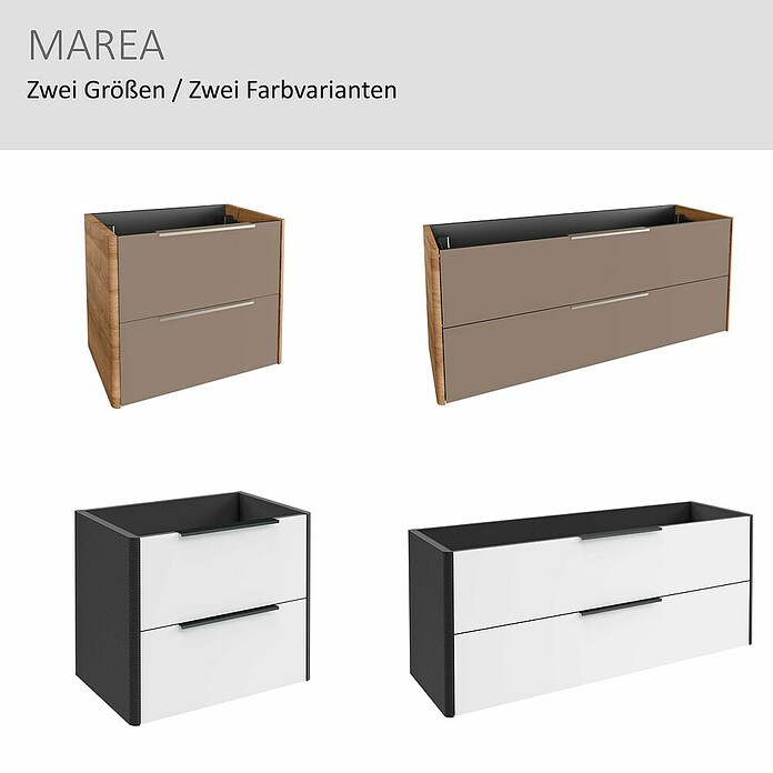 Camargue Marea Waschtischunterschrank (117 x 38,5 x 48 cm, Anthrazit/Weiß) | BAUHAUS