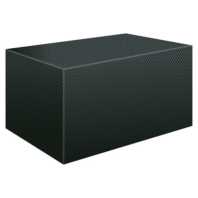 Pura Vida Sitzgruppen-Schutzhülle Supreme - L x B x H: 310 x 140 x 85 cm, Polyethylen, Polypropylen, Schwarz - Dunkelgraue, texturierte rechteckige Box mit gewebtem Muster, ähnlich Kohlefaser.