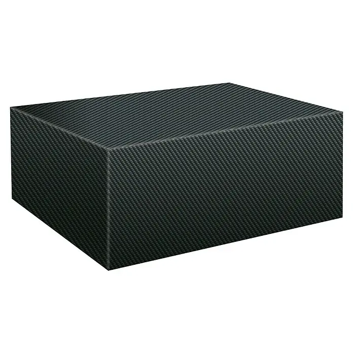 Pura Vida Loungemöbel Schutzhülle Supreme - L x B x H: 300 x 270 x 85 cm, Polyethylen, Polypropylen, 160 g/m², Schwarz - Rechteckiger Block mit schwarzer Kohlefasertextur.