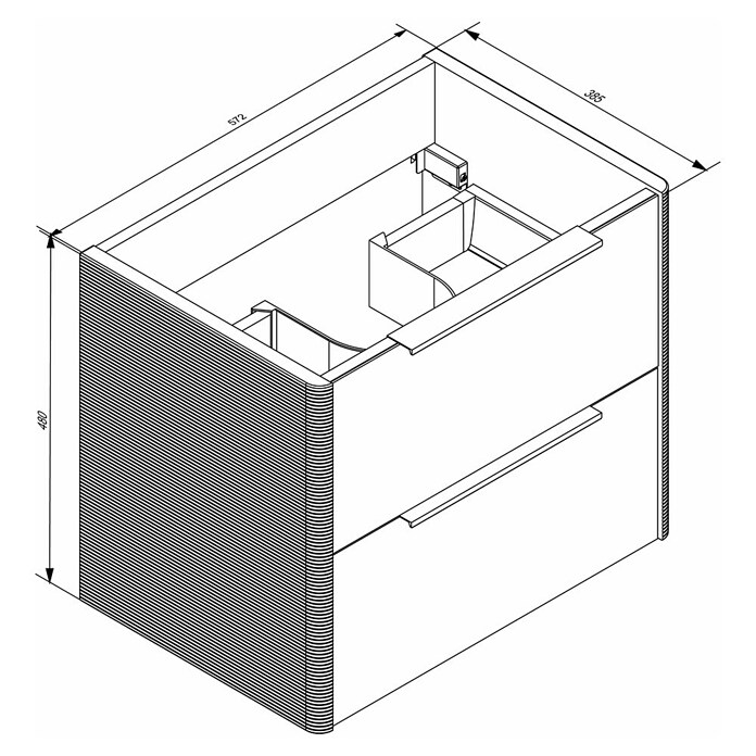 Camargue Marea Waschtischunterschrank (57,2 x 38,5 x 48 cm, Anthrazit/Weiß) | BAUHAUS