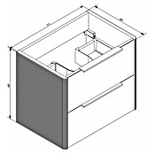 Camargue Marea Waschtischunterschrank (57,2 x 38,5 x 48 cm, Anthrazit/Weiß) | BAUHAUS