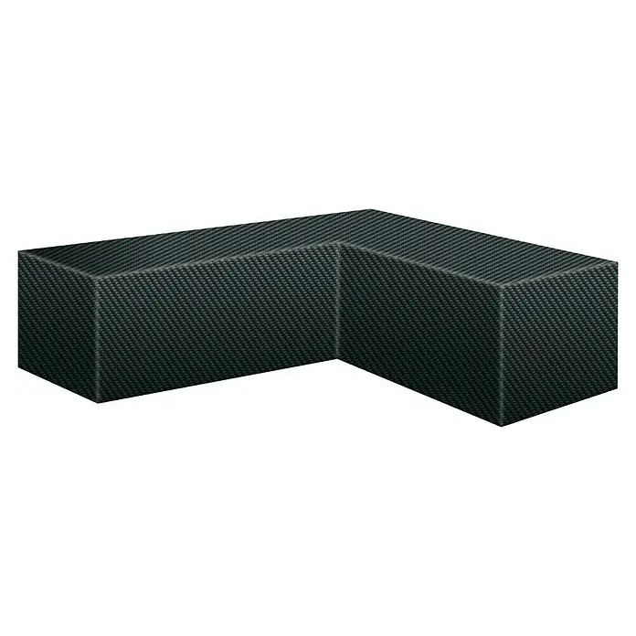 Pura Vida Loungemöbel Schutzhülle Supreme - L x B x H: 270 x 95 x 85 cm, Polyethylen, Polypropylen, 160 g/m², Schwarz - L-förmiges dunkelgraues Objekt mit gewebter Textur.