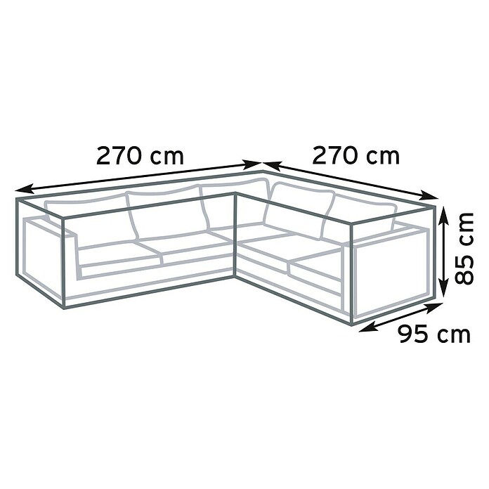Pura Vida Funda protectora para conjunto de muebles Supreme (L x An x Al: 270 x 95 x 85 cm, Polietileno, Polipropileno, 160 g/m², Negro) | BAUHAUS