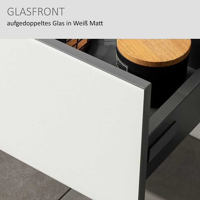 Camargue Marea Waschtischunterschrank (117 x 38,5 x 48 cm, Anthrazit/Weiß) | BAUHAUS