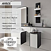 Camargue Marea Unterschrank (31,6 x 34,5 x 49,4 cm, DIN Anschlag: Rechts, Anthrazit/Weiß) | BAUHAUS