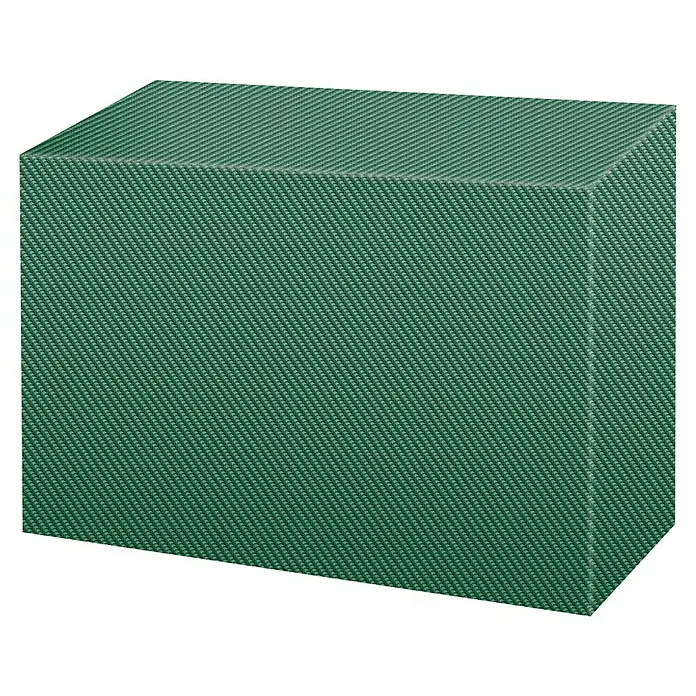 Pura Vida Gartenbank-Schutzhülle Supreme - L x B x H: 160 x 75 x 80 cm, Polyethylen, Polypropylen, 160 g/m², Grün - Ein grüner Quader mit ausgeprägter gewebter Stofftextur.