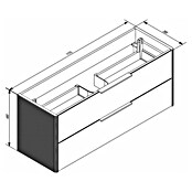 Camargue Marea Waschtischunterschrank (117 x 38,5 x 48 cm, Anthrazit/Weiß) | BAUHAUS