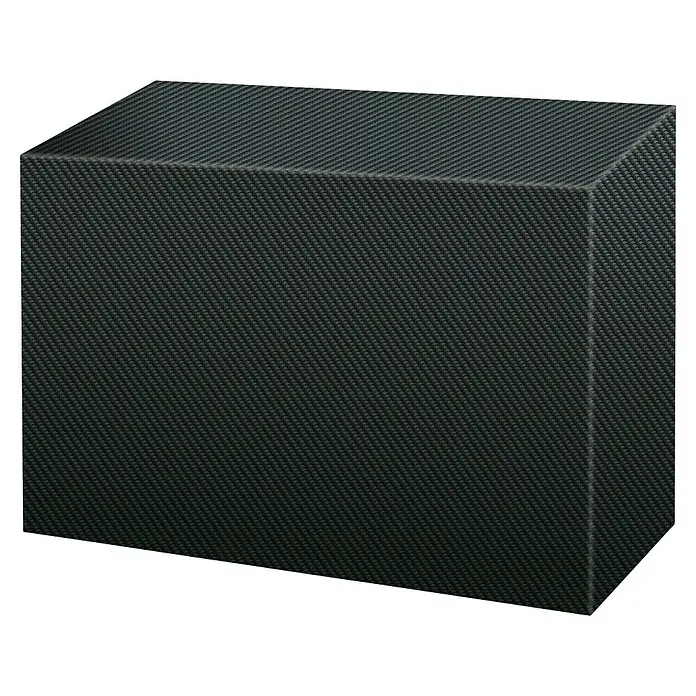 Pura Vida Gartenbank-Schutzhülle Supreme - L x B x H: 160 x 75 x 80 cm, Kunststoff, Polyethylen, Polypropylen, 160 g/m², Schwarz - Schwarzer Würfel mit Karbonfaser-Textur.