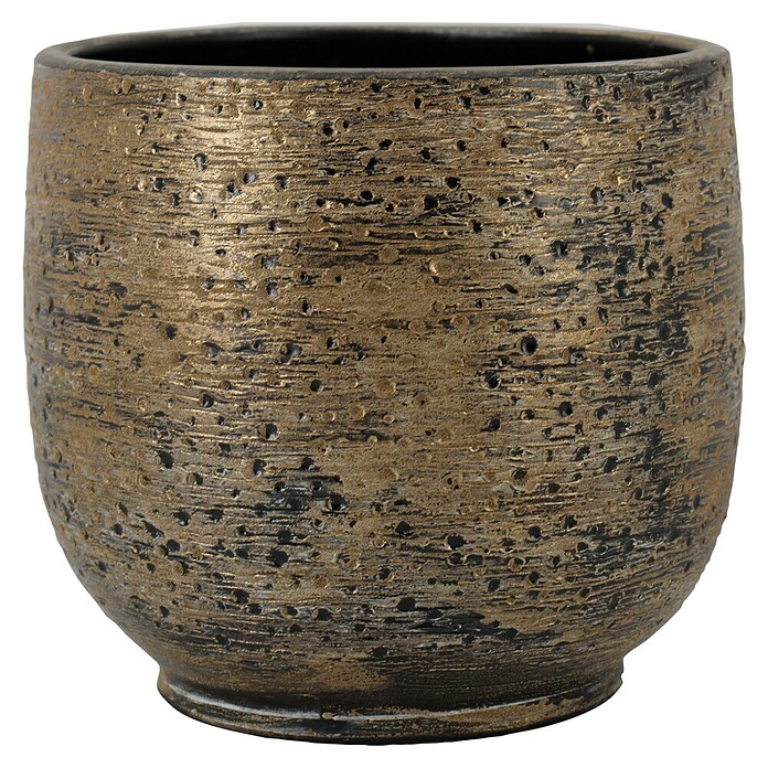 Floran Plantenpot Aveiro (Buitenmaat (Ø x h): 34 x 32 cm, Keramiek, Goud) | BAUHAUS