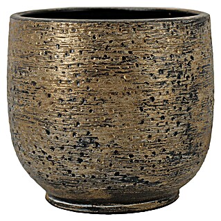 Floran Plantenpot Aveiro (Buitenmaat (Ø x h): 16 x 14 cm, Keramiek, Goud)