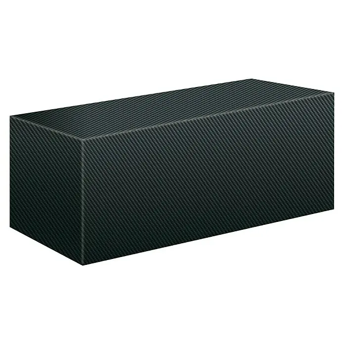 Pura Vida Gartenliege Schutzhülle Supreme - L x B x H: 210 x 85 x 45 cm, Polyethylen, Polypropylen, 160 g/m², Schwarz - Dunkelgrauer rechteckiger Block mit ausgeprägter Webstruktur, die Kohlefaser ähnelt.