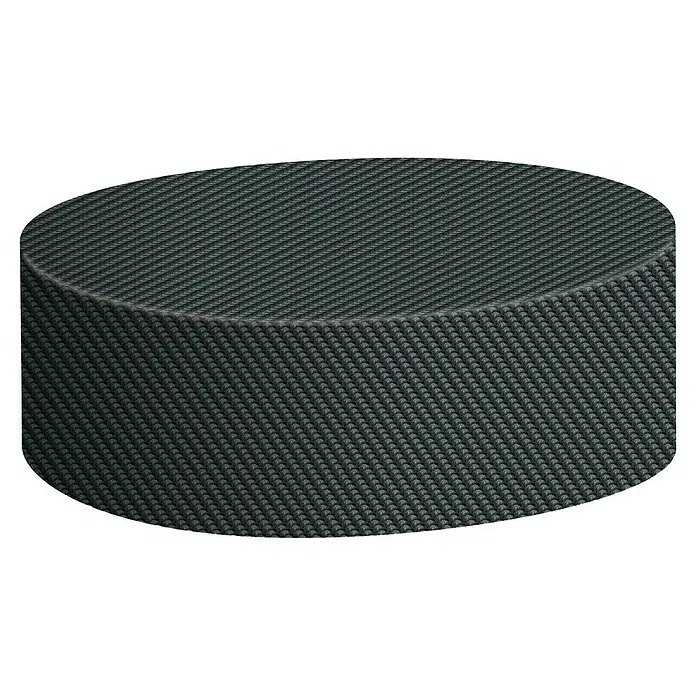Pura Vida Gartentisch-Schutzhülle Supreme Rund - L x B x H: 128 x 128 x 71 cm, Polyethylen, Polypropylen, 160 g/m², Schwarz - Schwarzer texturierter Eishockey-Puck.
