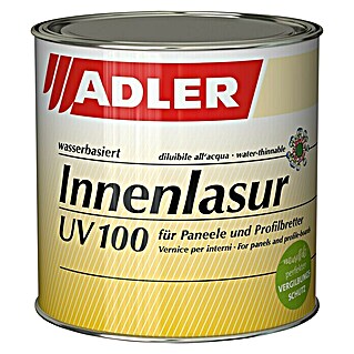 Adler Holzlasur Innenlasur UV 100 (Farblos, 375 ml, Stumpfmatt, Wasserbasiert)