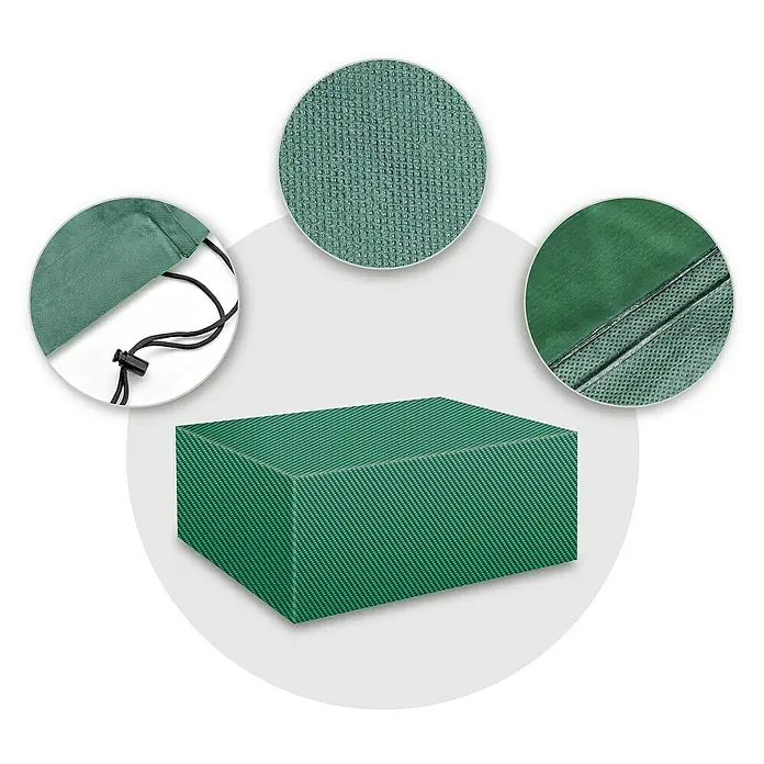 Pura Vida Loungemöbel Schutzhülle Supreme - L x B x H: 200 x 200 x 85 cm, Polyethylen, Polypropylen, 160 g/m², Grün - Grüne, rechteckige Schutzhülle aus strukturiertem Stoff mit verstärkten Nähten und verstellbarem Kordelzug.