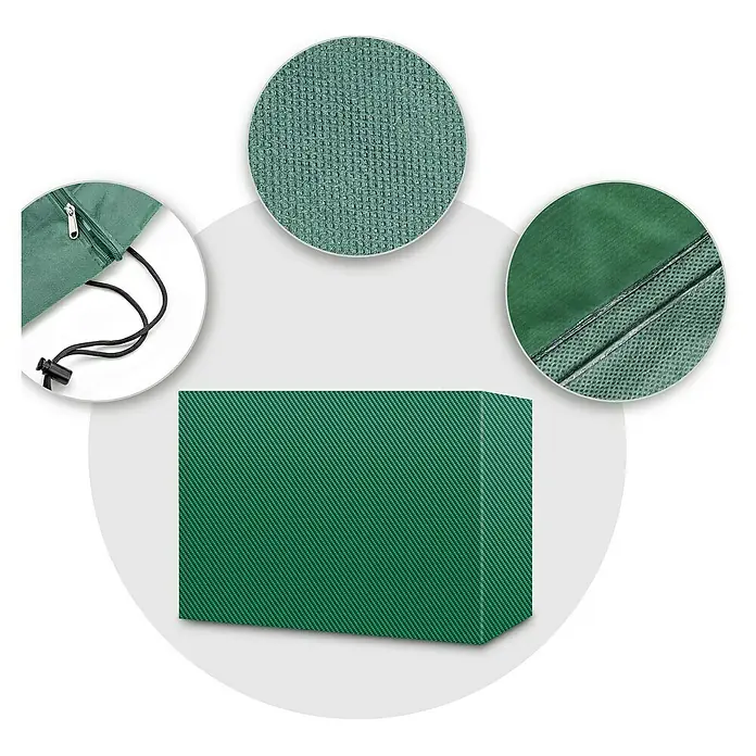 Pura Vida Hollywoodschaukel-Schutzhülle Supreme - L x B x H: 240 x 140 x 270 cm, Polyethylen, Polypropylen, 160 g/m², Grün - Grüne rechteckige Abdeckung aus gewebtem Stoff, mit Reißverschluss und Kordelzug.