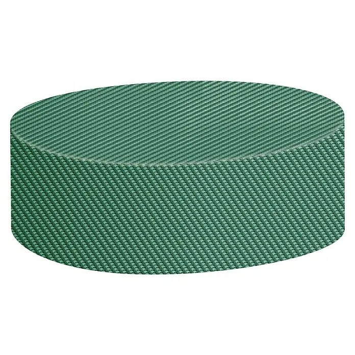 Pura Vida Gartentisch-Schutzhülle Supreme Rund - L x B x H: 107 x 107 x 71 cm, Polyethylen, Polypropylen, 160 g/m², Grün - Grüner, strukturierter zylindrischer Gegenstand mit gewebtem Muster.