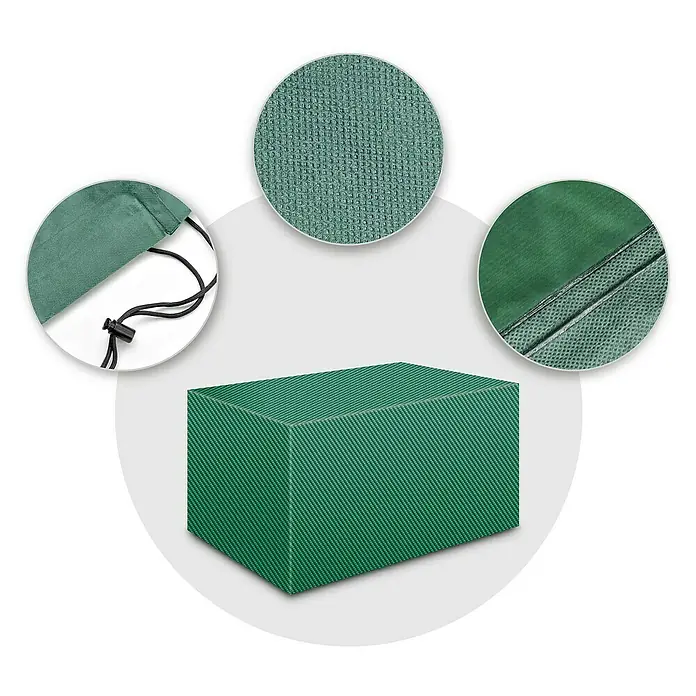 Pura Vida Sitzgruppen-Schutzhülle Supreme - L x B x H: 250 x 140 x 85 cm, Polyethylen, Polypropylen, Grün - Grüne Schutzhülle mit strukturierter Stoffoberfläche, Kordelzug und versiegelter Naht.