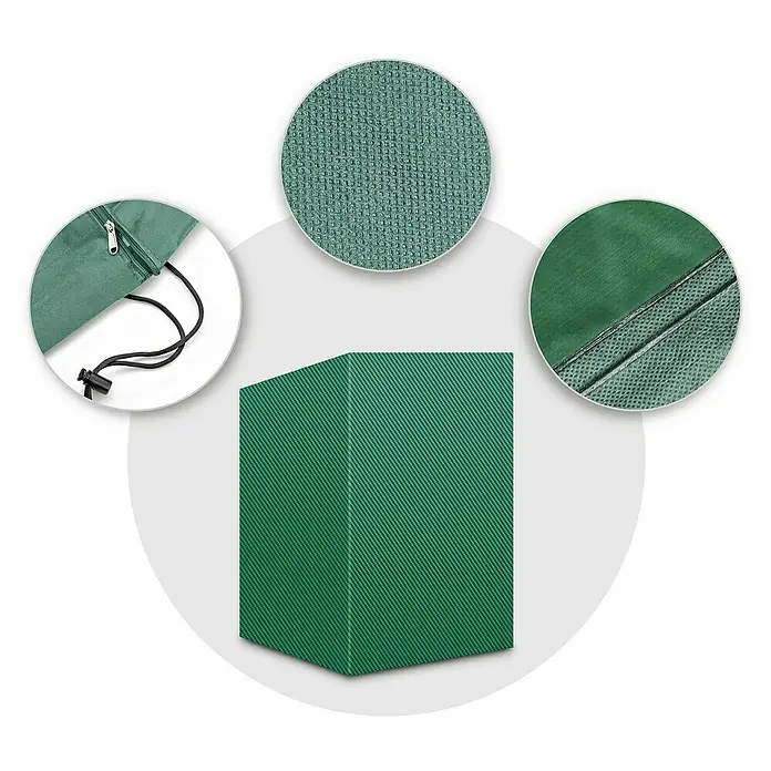 Pura Vida Strandkorb-Schutzhülle Supreme - L x B x H: 155 x 155 x 170 cm, Polyethylen, Polypropylen, 160 g/m², Grün - Grüner Schutzüberzug aus strukturiertem Stoff, mit wasserdichten Nähten, Kordelzug und Reißverschluss.