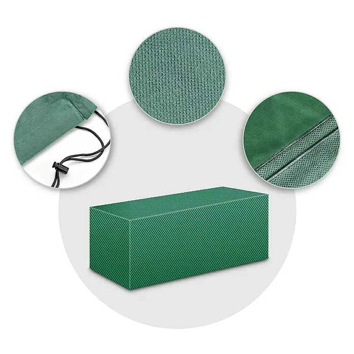 Pura Vida Gartenliege Schutzhülle Supreme - L x B x H: 210 x 85 x 45 cm, Polyethylen, Polypropylen, 160 g/m², Grün - Grüne rechteckige Schutzhülle aus strukturiertem Stoff mit Kordelzug und versiegelten Nähten.